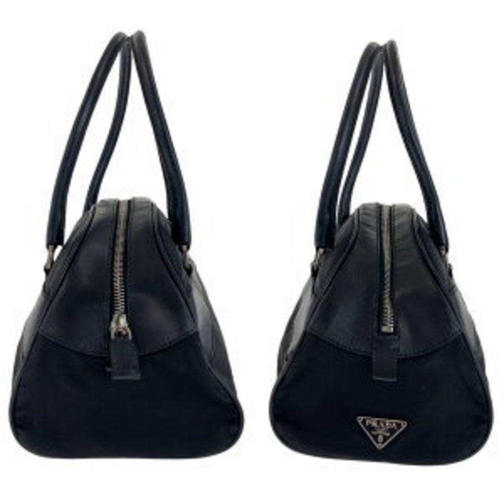 Prada Tessuto Triangular Black Nylon Leather Shou… - image 5